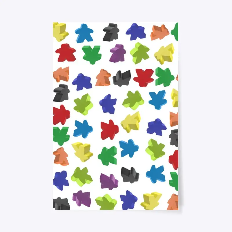 Falling Meeples by Blackburn Ink