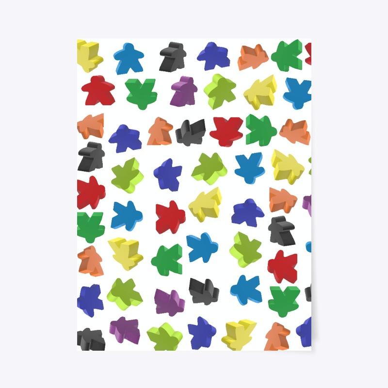 Falling Meeples by Blackburn Ink